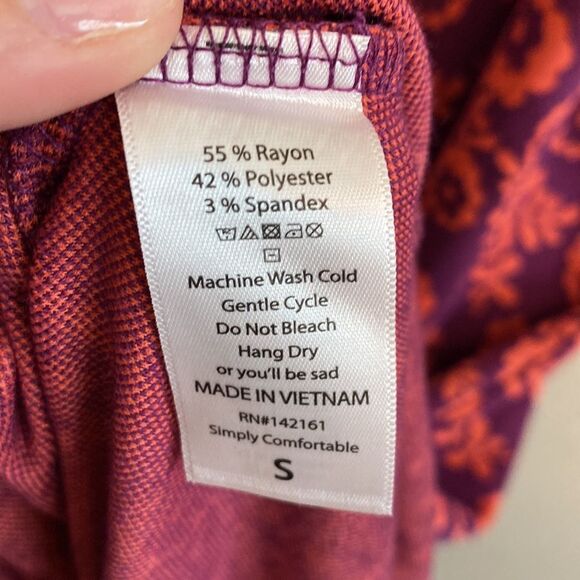 NWT- LuLaRoe- purple print Carly dress- size Small - Picture 7 of 8